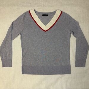 Banana Republic Women’s Med (Estimated) 100% Merino Wool Varsity V-Neck